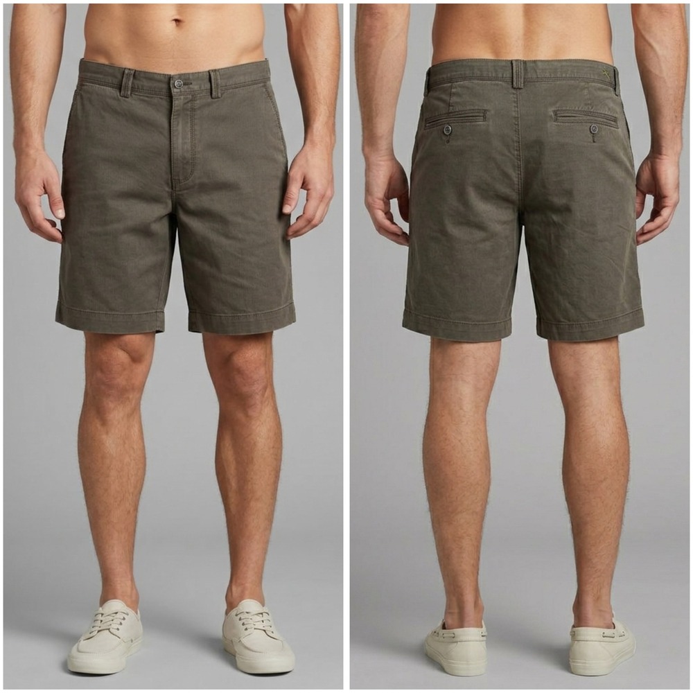 Tommy Bahama Boracay Shorts Mens 35 Olive Green Stretch 10" Inseam Flat Front - Picture 1 of 14